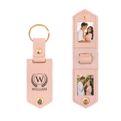 Personalised Double Photo Keyring with Custom Engraving