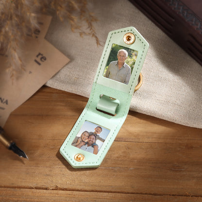 Personalised Double Photo Keyring with Custom Engraving