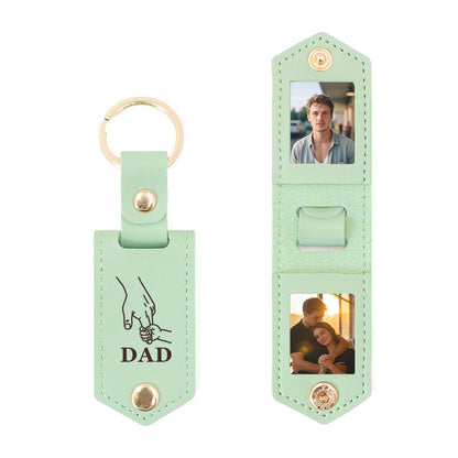 Personalised Double Photo Keyring with Custom Engraving