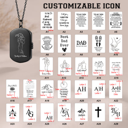 Personalised Men's Stainless Steel Cross Photo Locket Necklace