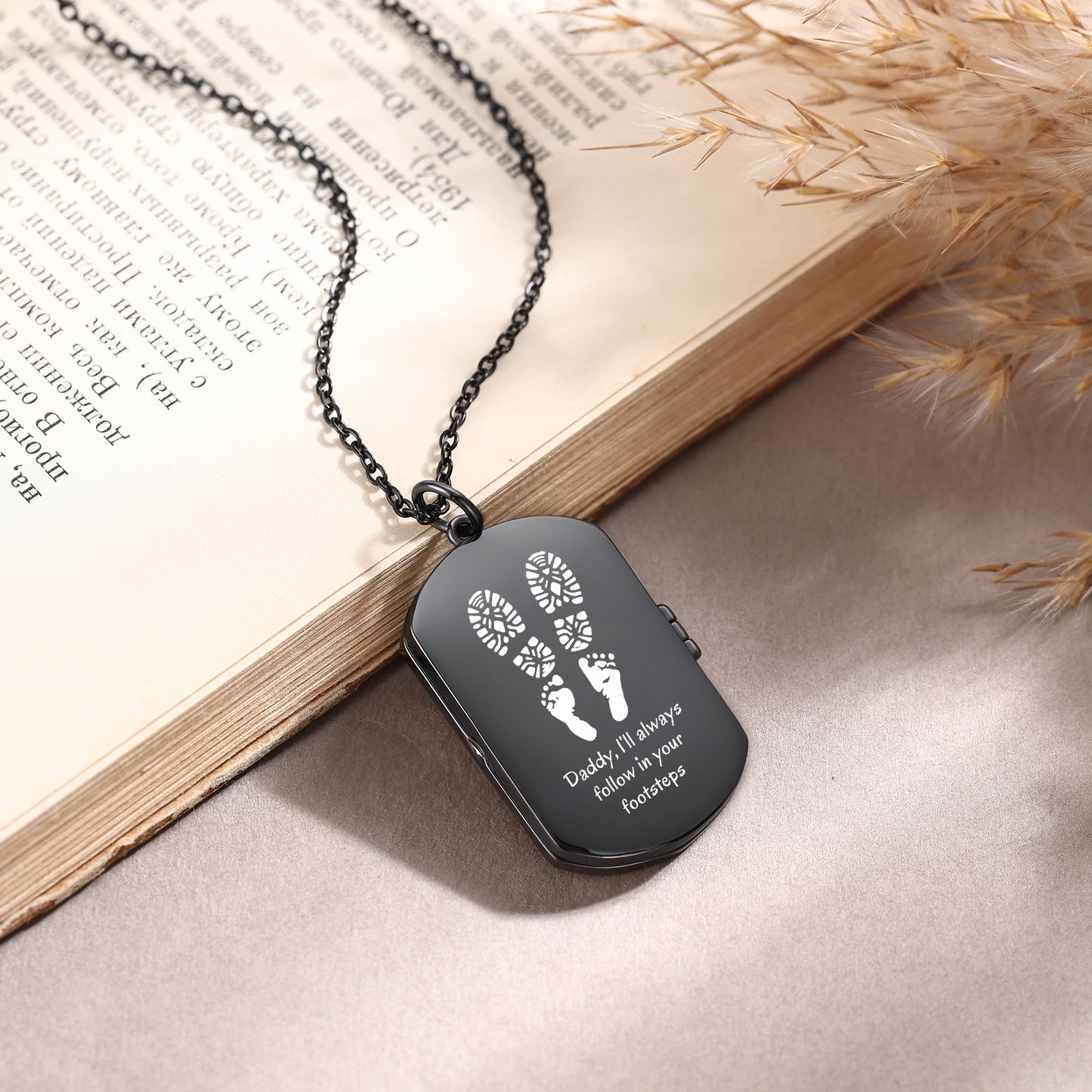 Personalised Men's Stainless Steel Cross Photo Locket Necklace