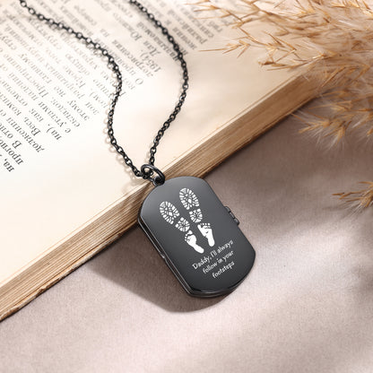 Personalised Men's Stainless Steel Cross Photo Locket Necklace