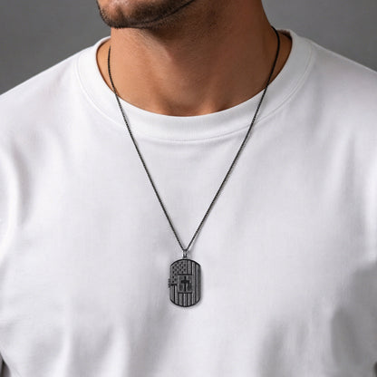 Personalised Men's Stainless Steel Cross Photo Locket Necklace