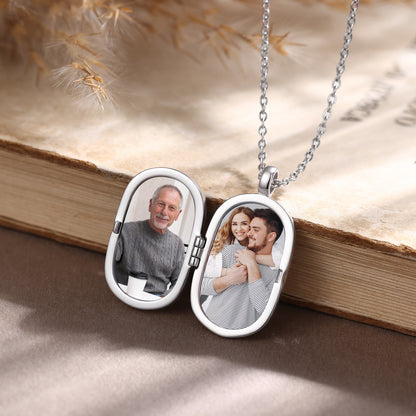 Personalised Men's Stainless Steel Photo Locket Necklace