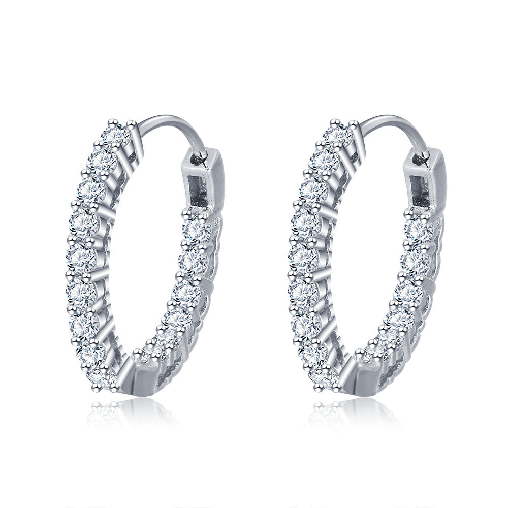 Cubic Zirconia Hoop Earrings