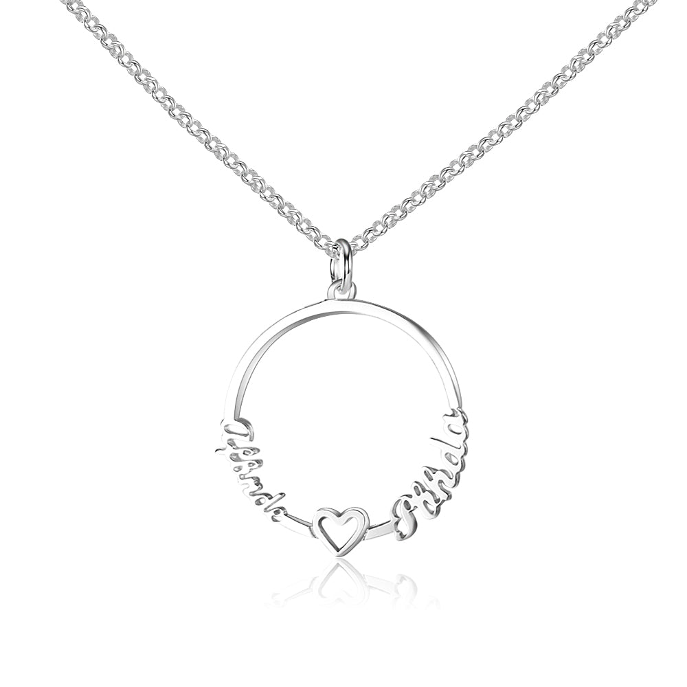 Personalised Round Double Name Necklace – Custom Jewellery Australia