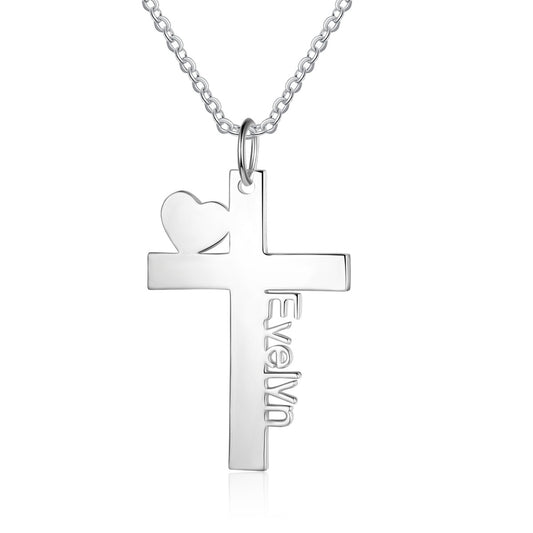 Cross Personalised Name Necklace