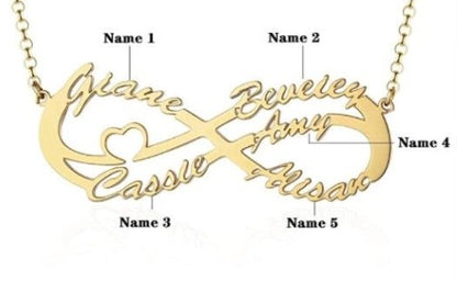 Infinity Personalised Necklace with 5 Names