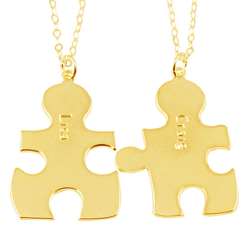 Best Friend/Couples Puzzle Personalised Necklaces