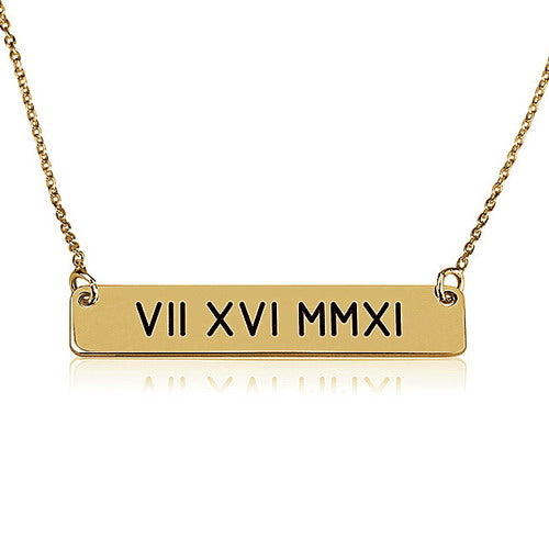 Personalised Roman Bar Necklace