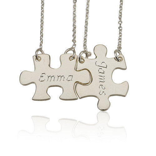 Couples/Friendship Puzzle Personalised Necklace