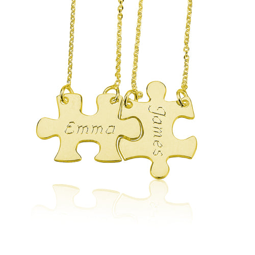 Couples/Friendship Puzzle Personalised Necklace