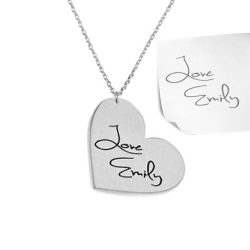 Signature/ Handwriting Heart Personalised Necklace