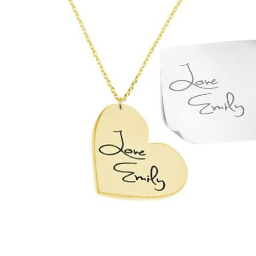 Signature/ Handwriting Heart Personalised Necklace