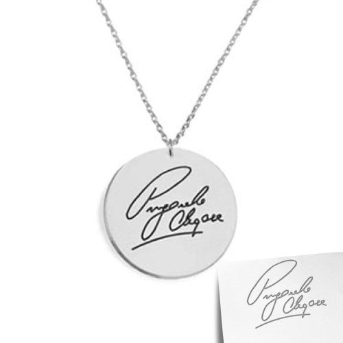 Signature/ Handwriting Disc Personalised Necklace