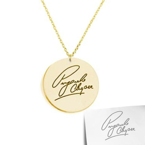 Signature/ Handwriting Disc Personalised Necklace