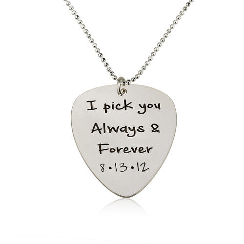 Personalised Guitar Pick Necklace