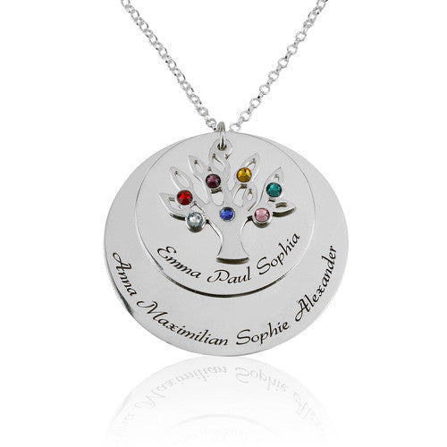 Family Tree Discs Personalised Necklace - Main Image