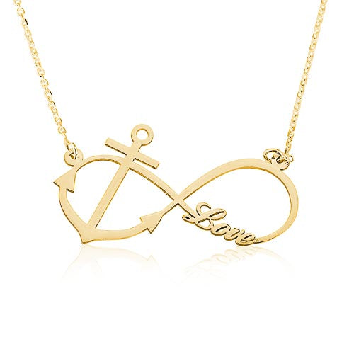 Anchor Infinity Personalised Name Necklace