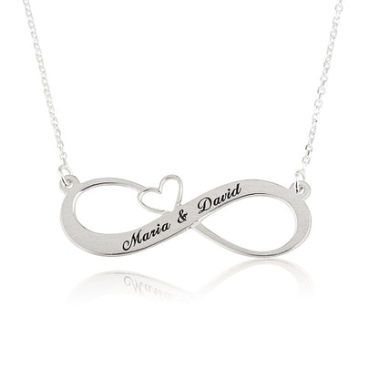 Infinity Heart Names Personalised Necklace