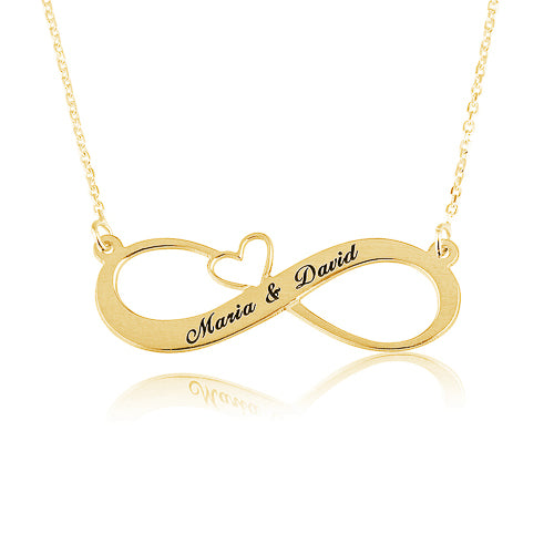 Infinity Heart Names Personalised Necklace