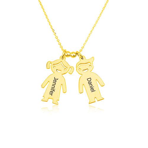 Two Kids Personalised Charm Necklace