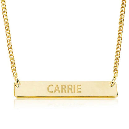 Brass Name Personalised Bar Necklace