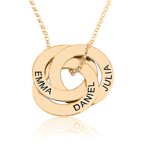 Intertwined Russian Rings Personalised Necklace – Custom Jewellery ...