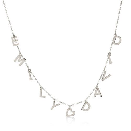 Multiple Initials & Heart Personalised Necklace