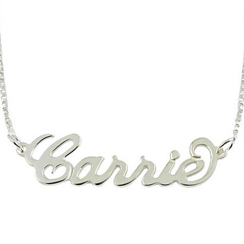 9K Solid Gold Personalised Carrie Style Name Necklace