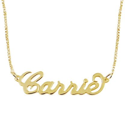 9K Solid Gold Personalised Carrie Style Name Necklace