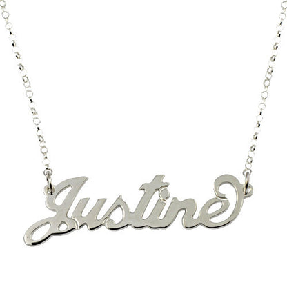 Double Thickness Carrie Style Personalised Name Necklace with Rolo Chain