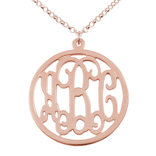 18K Rose Gold Plated Monogram Necklace