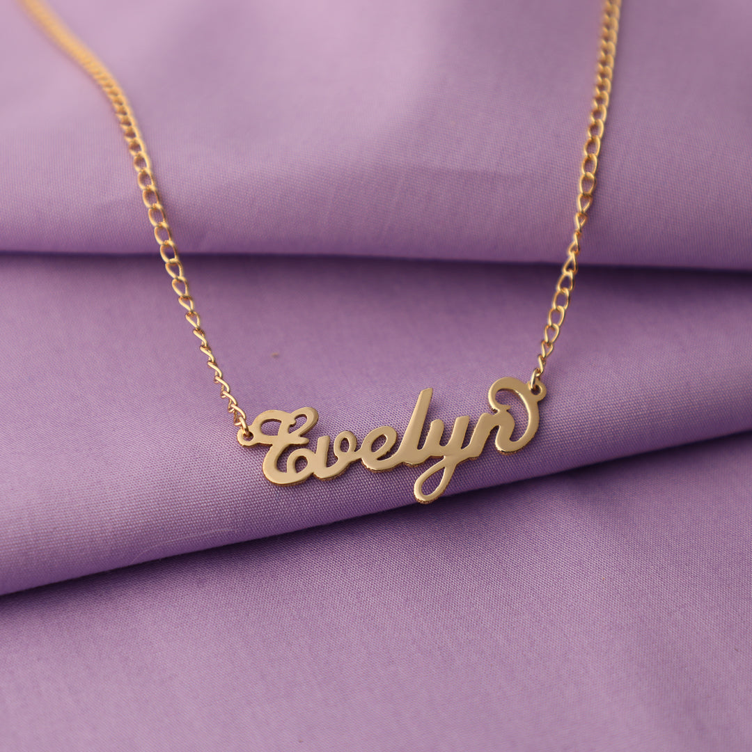 18K Gold Plated over Brass Personalised Carrie Style Name Necklace