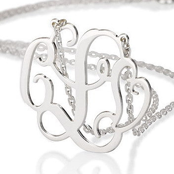 Personalised Two Initial Monogram Necklace with Heart