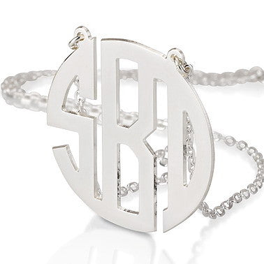 Block letter store monogram necklace