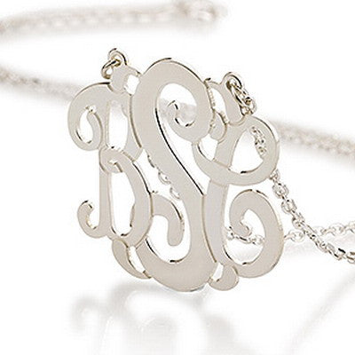 Personalised Curly Monogram Initials Necklace