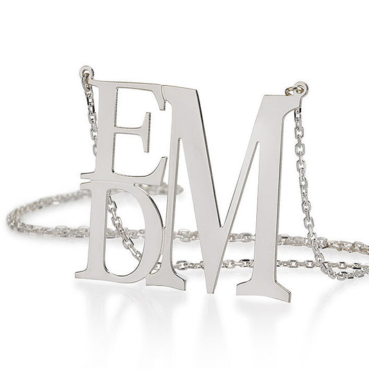 Personalised Rectangular Initials Necklace