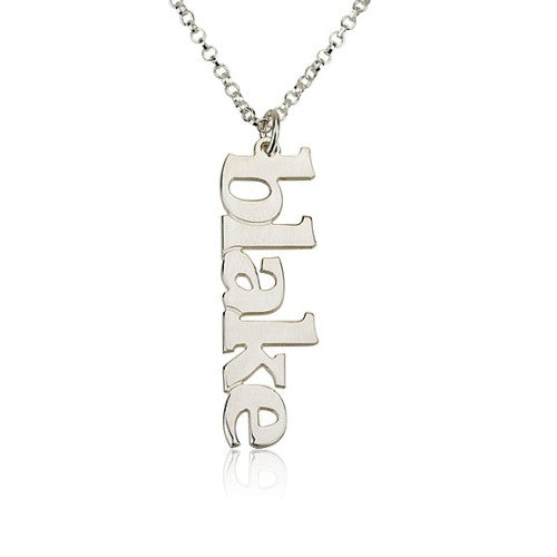 Personalised Vertical Lowercase Name Necklace