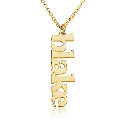 Personalised Vertical Lowercase Name Necklace