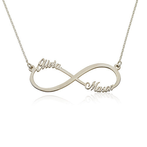 Infinity Two Names Personalised Necklace