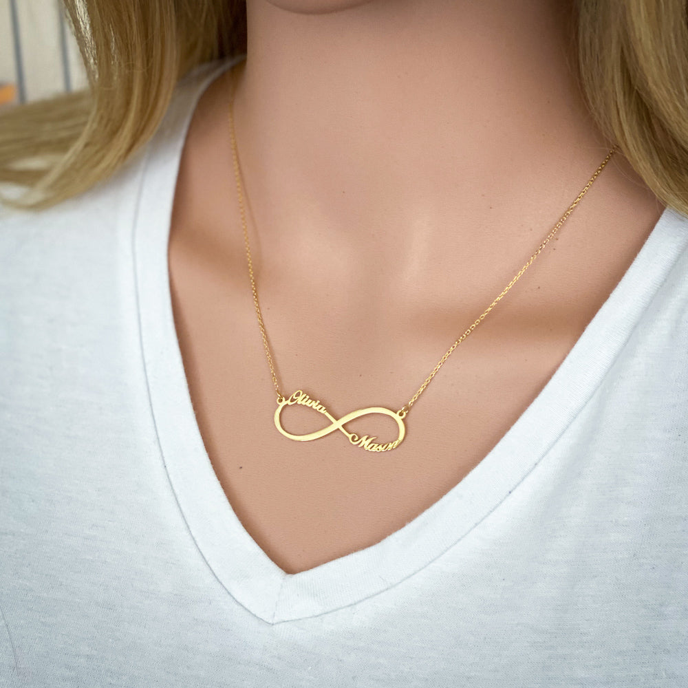 Infinity Two Names Personalised Necklace