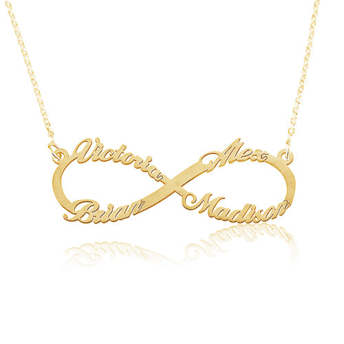 Infinity 4 Names Personalised Necklace