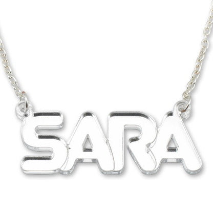 Personalised Mirror Acrylic Name Necklace