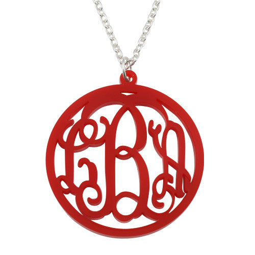 Personalised Circle Acrylic Monogram Necklace