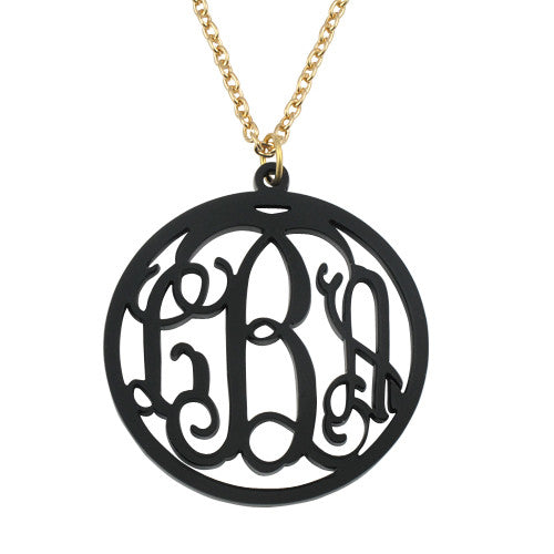 Personalised Acrylic Monogram Necklace with 18K Gold Plated Chain