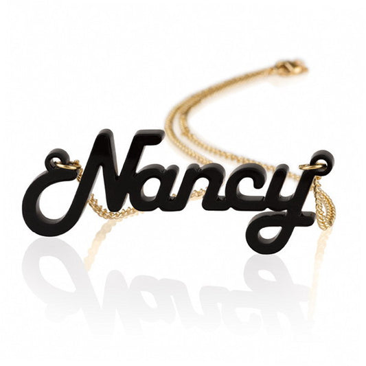 Personalised Acrylic Name Necklace with 18K Gold Plated Chain