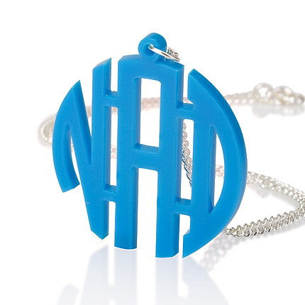 Personalised Block Acrylic Initial Monogram Necklace