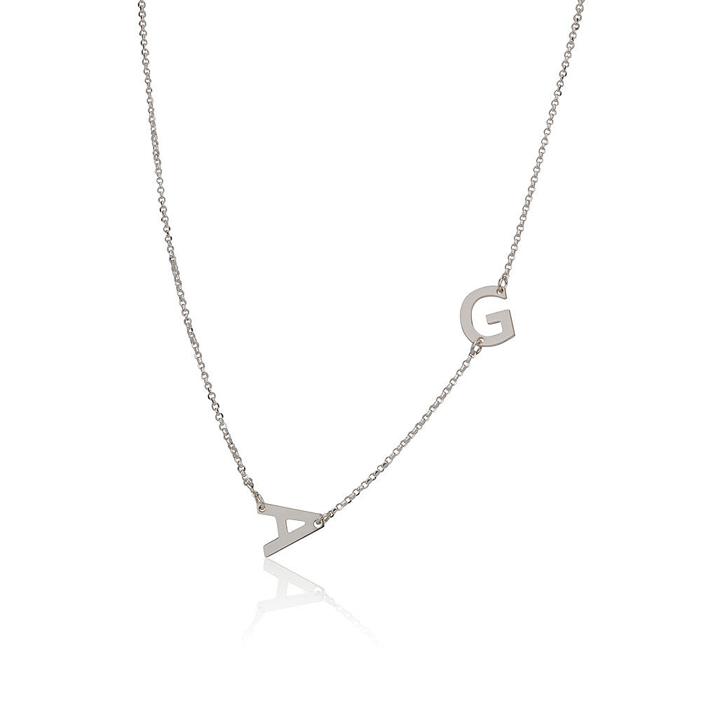 Sideways 2+ Initials Personalised Necklace