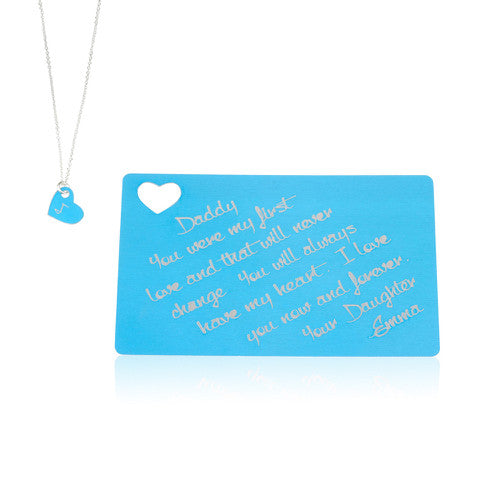 Anodized Aluminium Personalised Gift Card with Necklace
